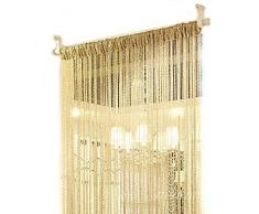 Eve Split Dekorative Fadenvorhang Wand Panel Fransen Fenster Raumteiler Rollo Trennwand Kristall Quaste Bildschirm Home 100 cm200 cm champagnerfarben