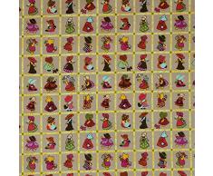 Quilting Patchwork Craft Polycot ton Stoff Kids Puppen Design Popeline Baumwolle zum Nähen Schneidern Polycotton Material - Breite 45 (114) cm - Preis pro Viertelmeter (0,25cm)