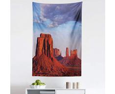 Lunarable USA Tapisserie, Monument Valley of Utah USA Sandstein Natur Umwelt Wolkenlandschaft Bild, Stoff Wand hängende Dekoration für Schlafzimmer Wohnzimmer Schlafsaal 30 W x 45 L Zoll, Rotholz Blau