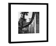 COGNOSCO Fotografie im Holzrahmen: Orangerie Schloss Belvedere Fotodruck-Format 27 x 27 cm-Rahmenfarbe schwarz-Hochwertiges Wandbild, Geschenkidee oder Souvenir aus Weimar, Holz, Weiß, Rahmen