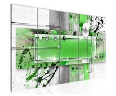 Bilder Abstrakt Wandbild 200 x 80 cm Vlies - Leinwand Bild XXL Format Wandbilder Wohnzimmer Wohnung Deko Kunstdrucke Grün 5 Teilig - MADE IN GERMANY - Fertig zum Aufhängen 107855c