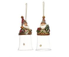 Unbekannt Sunny Toys 14524 Poly Weihnachtsmann auf Glasglocke Circa 15 cm, 2-er Set