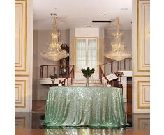 b-shine Pailletten Tischdecke Hochzeit Bankett Party Rechteck Tisch Cover, mintgrün, 60 X 120