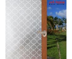 ARTHOME Frosted dekorative Sichtschutz Fenster Filme kein Kleber Nicht klebend selbst Statische Anti UV-abnehmbar für Home Wohnzimmer Schlafzimmer Bad Küche Büro, PVC, kruez, 17.7 x 100 inch