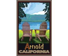 Northwest Art Mall Arnold California Adirondack Stühle Lake Artwork von Joanne Kollman, 27,9 cm von 43 cm
