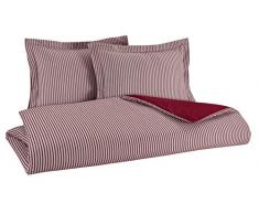Flanell Wendebettwäsche 100% Baumwolle gebürstet auf beiden Seiten 1 Bettbezug 218,4 x 218,4 cm 2 kissenrollen 50,8 x 50,8 cm, rot, Full/Queen
