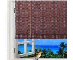 THY COLLECTIBLES Thy Sammlerstücke Natur Bambus Rolle Rollo Fenster römischen Sonne Schatten wb-48 N1 W24 X H72 Burgunderrot