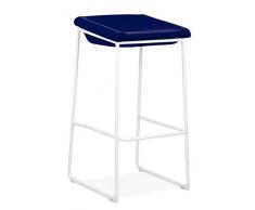 Design Lab MN LS-1010-NAVWHT Barhocker, Vinyl, Marineblau, 2 Stück, Schwarz