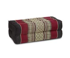 Avran Kapok Nackenkissen und weicher Yogablock 38 cm Thai Pattern Red Black