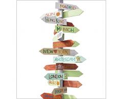 Gardinia Klöckner Flächenvorhang (1 Stück) mit Digi-Print, Schiebegardine, Blickdicht, Wegweiser, 60 x 245 cm