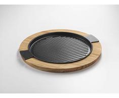 Ambiente SIXB30MO101 Six OClock Grillpfanne Gusseisen, Tablett aus Sc in Kästchen, 30 cm, emailliert