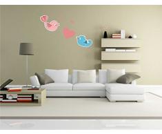 INDIGOS KAR-Wall-lovely029-58 Wandtattoo lovely029 - Süße Herzen - Vögel ficken - Wandaufkleber 58 x 36 cm