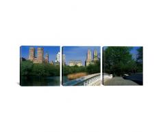 iCanvasART 3-teilig Schleife Bridge, Central Park, New York City, New York State, USA von Panorama Bilder Leinwand Kunstdruck, 48 von 40,6 cm