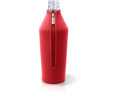 MySodapop BottleShirt Schutzhülle für Glaskaraffe Wassersprudler Zubehör, Glasflaschenschutz aus Neopren (Rot)
