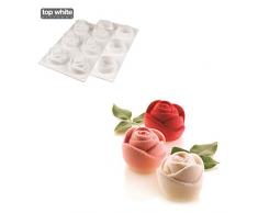 silikomart Silikonform, Silikon, Weiß, Größe Einer Rose: Durchmesser 70mm Höhe 55mm Volumen 6x145ml