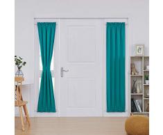 deconovo Verdunkelungsvorhang für französische Türen, Polyester-Mischgewebe, schwarz, 25Wx72L Inch| 2 Panels