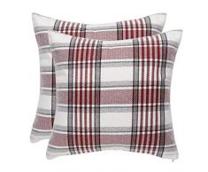 uxcell Buffalo Karo Überwurf Kissenbezug Baumwolle Leinen Klassisch Retro Bauernhaus Dekorative quadratische Kissenbezüge für Sofa Schlafzimmer Auto 2 Packs/18 x18#6
