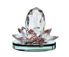 ZYHW Kristallfigur Guanyin Lotus Armaturenbrett-Dekoration, Zubehör, Statue, Auto, Ornament, für Zuhause, Büro, Schreibtisch, Balkon rot