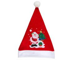 Unbekannt III Weihnachtsmütze mit Weihnachtsmann Motiv Bestickt, ca. 45 x 29,5 cm, für Nikolaus, Weihnachten, Weihnachtsmarkt oder Partys, Rot, Keine