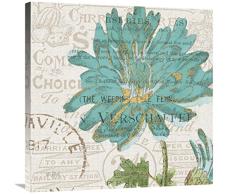 Global Gallery Katie Pertiet Bücherregal Botanical IV Giclée, Keilrahmen, 30 x 30 cm