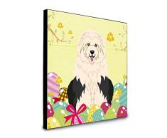 Carolines Treasures Ostereier Old English Sheepdog Artwork Panel Wanddekoration, Mehrfarbig
