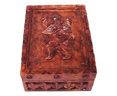 StealStreet 7,6 cm Speckstein geschnitzt Ganesha Schmuckkästchen