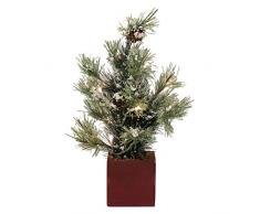 Transpac Weihnachtsfigur, beleuchtet, 12 x 7 cm, Kiefernnadeln und Tannenzapfen