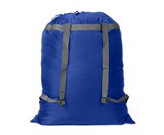 CALACH groß Wäschesack Rucksack, 68,6 x 86,4 cm – Robust und reißfest Material Polyester mit Kordelzug Verschluss und Verstellbare Schultergurte. Ideale Maschine Waschbar Polyester Wäschesäcke. Blau