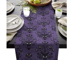 Miss Sweetheart Tischläufer für Esstisch, Halloween, Spukhaus, maschinenwaschbar, für Zuhause, Küche, Hochzeit, Party, Outdoor-Dekoration Modern 13x90in=33x229cm Halloween-018