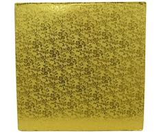 Oasis Supply Kuchenplatte, quadratisch, 20, Gold Folie