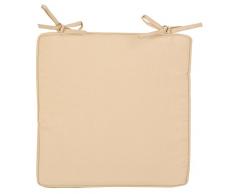 Esschert Design Kissen für MF006, 40 x 5,7 x 40 cm, mit Schlaufen zum Festbinden, in beige, ideal für Klappstühle