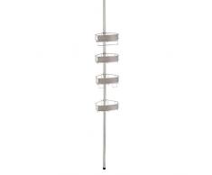 iDesign 90806EU Realwood Constant Tension Badezimmer Dusch-Caddy für Shampoo, Conditioner, Seife, 20,3 x 274,3 x 27,9 cm, satiniert/graues holz, Steel