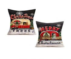 Doitely 3D Traubenmuster Home Dekorative Überwurf-Kissenbezüge Baumwolle Leinen Quadrat Kissenbezug Set von 2 Obst-Kissenbezügen für Herren Damen Kinder Sofa Schlafzimmer Wohnzimmer 45,7 x 45,7 cm 18 x 18 Christmas Camper