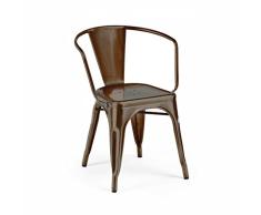 Design Lab MN LS-9001-2-RMT Dreux Esszimmerstuhl, mattierter Stahl, 2 Stück, Grau