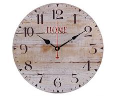 Old Oak Vintage Wanduhr, Eichenholz, geräuschlos, batteriebetrieben, bunt 14-Inch Farbe G