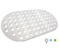 ALL PRIDE Badewannen- und Duschmatte, rutschfest, schimmelresistent, antibakteriell, maschinenwaschbar, Naturkautschuk, hergestellt für Kinder Oval weiß