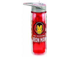 Vandor 26610 Marvel The Invincible Iron Man Tritan Wasserflasche, 510 ml, Rot, Schwarz und Gelb