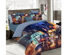 Sogni Dautore Italian Bed Linen Bettbezug, Doppelte, 100% Baumwolle, Multicolor SD34, DOPPEL