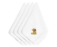 Caroline s Treasures embt2421npke Weihnachten Teddybär Stickerei Servietten (Set von 4), 50,8 cm Multicolor