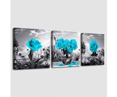 Leinwandbild für Küche, einfache Lebensweise, grüne Pflanzen, Wanddekoration für Schlafzimmer, Kunstwerk, 30,5 x 30,5 cm, 4-teilig, gerahmt, fertig zum Aufhängen, Dekoration für Wohnzimmer, Wohnzimmer, Leinwanddruck, Grün