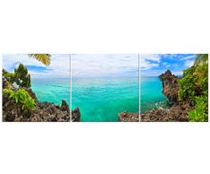 Leinwand Wand Art Decor – 24 x 24 3-teiliges Set (Gesamt 61 x 182,9 cm) – Landschaft & City Views – Großer Deko & Modern Multi Panel Split Prints für Esszimmer- und Wohnzimmer, Küche, Schlafzimmer & Büro Modern 5103 - Paradise Beach