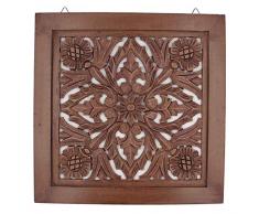 Dharmaobjects Wandpaneel aus Lotusholz, handgefertigt, 40,6 x 40,6 cm braun