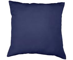 Deconovo Super weicher Kissenbezug mit unsichtbarem Reißverschluss für Stuhl, 45,7 x 45,7 cm 18×18 inch-4pcs dunkelblau