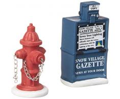 Département 56 Zubehör für Dörfer Feuerhydrant und Zeitungsbox Zubehör-Figur (2er Set)