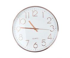 Vech Moderne Wanduhr, 30,5 cm, rund, batteriebetrieben, leise, Nicht tickende Quarz-Wanduhr für Wohnzimmer, Schlafzimmer, Küche, Zuhause, Büro, Schule, Kunststoffrahmen, Glasabdeckung (Roségold)