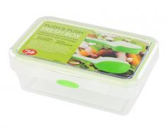 Tala Push und rechteckige Lunchbox mit Besteck, transparent, 1100Â ml, Set von 4
