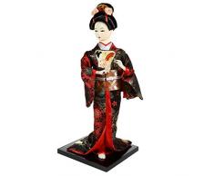 lachineuse Japanische Puppe, Kimono, Rot und Schwarz