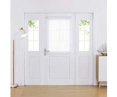 Deconovo Türvorhänge aus Leinen, für Glastüren, Weiß 54x40 Inch weiß