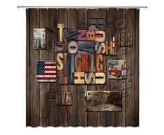 jingjiji Landschaftsdekoration Duschvorhang Country Farm Wald Ozean Totenkopf Mädchen Blume Hund Chinesischer Stil Badezimmer Dekor Vorhänge Polyester Stoff wasserdicht mit Haken 177,8 x 177,8 cm Mehrfarbig G788