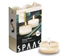 Spaas Teelichter, Paraffinwachs, Kunststoffbecher, weiß, Sensual blush